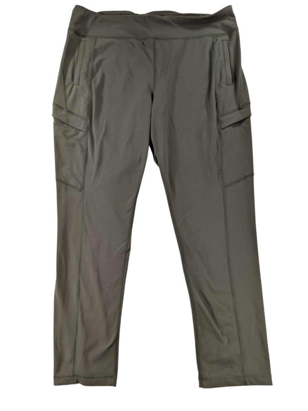 Duluth Trading Co NoGA Namastash Pants XL Olive Green Slim Leg Cargo Pocket